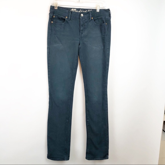Madewell Denim - Madewell Rail Straight Jeans Teal Blue Denim 27
